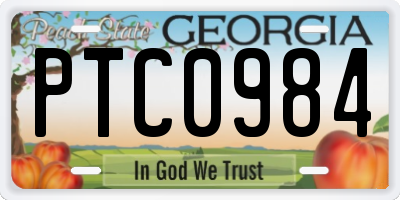 GA license plate PTC0984
