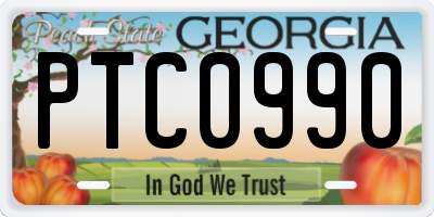 GA license plate PTC0990