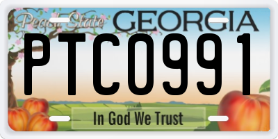 GA license plate PTC0991