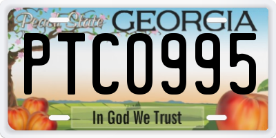 GA license plate PTC0995