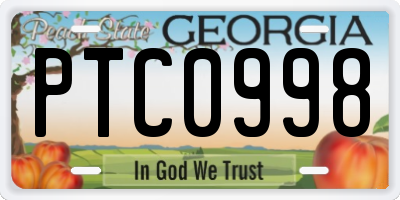 GA license plate PTC0998