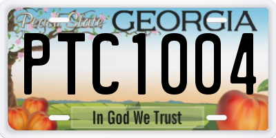 GA license plate PTC1004