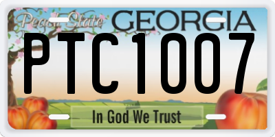 GA license plate PTC1007