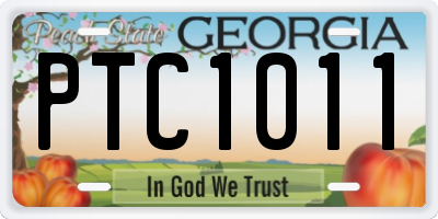 GA license plate PTC1011