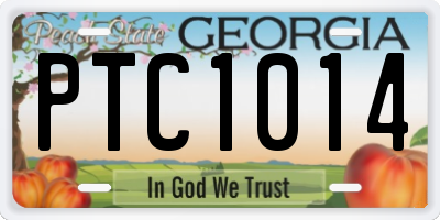 GA license plate PTC1014