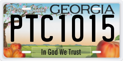 GA license plate PTC1015
