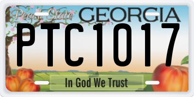 GA license plate PTC1017