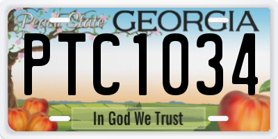 GA license plate PTC1034