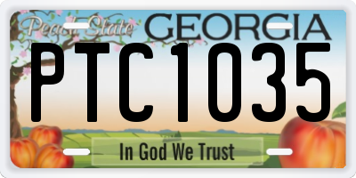 GA license plate PTC1035