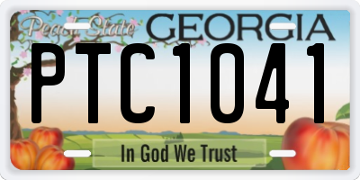 GA license plate PTC1041
