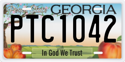 GA license plate PTC1042