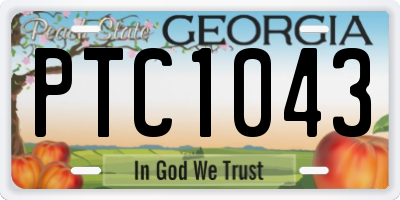 GA license plate PTC1043