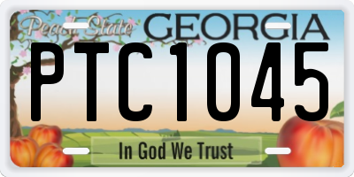 GA license plate PTC1045