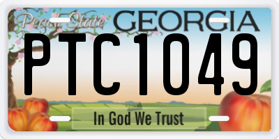 GA license plate PTC1049