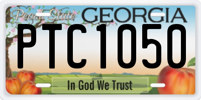 GA license plate PTC1050