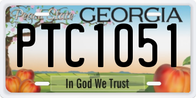 GA license plate PTC1051