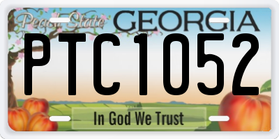 GA license plate PTC1052