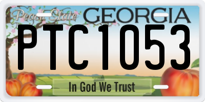 GA license plate PTC1053