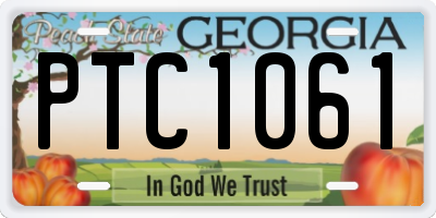 GA license plate PTC1061