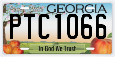GA license plate PTC1066