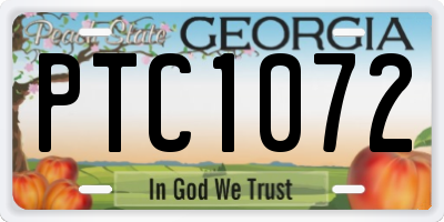 GA license plate PTC1072