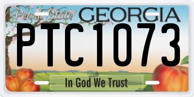 GA license plate PTC1073