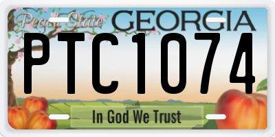 GA license plate PTC1074