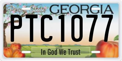 GA license plate PTC1077
