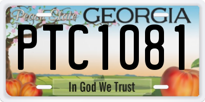 GA license plate PTC1081