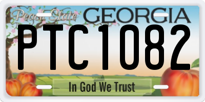 GA license plate PTC1082
