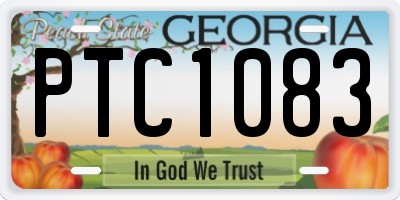 GA license plate PTC1083