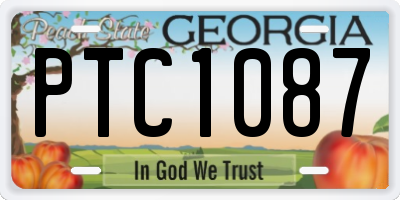 GA license plate PTC1087