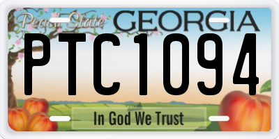 GA license plate PTC1094