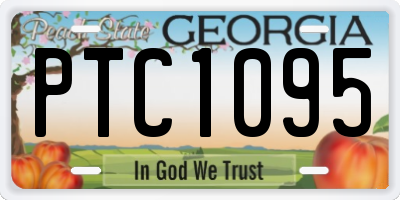 GA license plate PTC1095