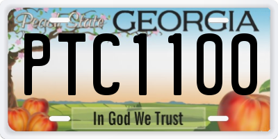 GA license plate PTC1100