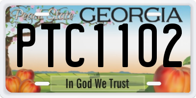 GA license plate PTC1102
