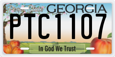 GA license plate PTC1107