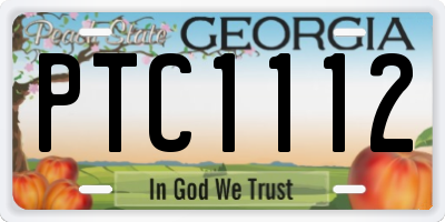 GA license plate PTC1112