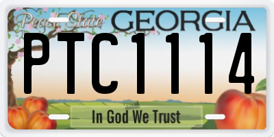 GA license plate PTC1114