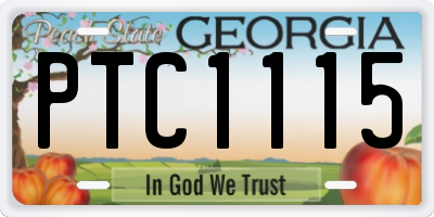 GA license plate PTC1115
