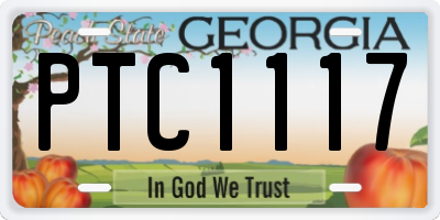 GA license plate PTC1117