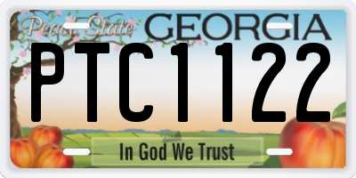 GA license plate PTC1122
