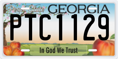 GA license plate PTC1129