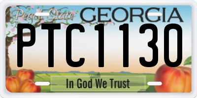 GA license plate PTC1130