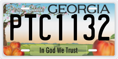 GA license plate PTC1132