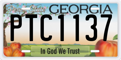GA license plate PTC1137