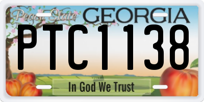 GA license plate PTC1138