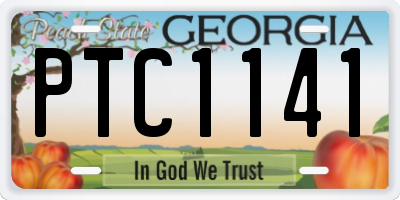 GA license plate PTC1141