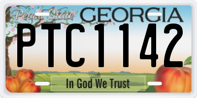GA license plate PTC1142