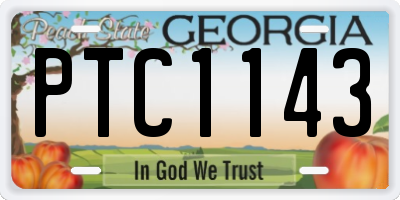 GA license plate PTC1143